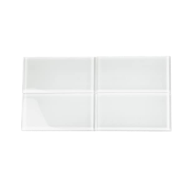Apollo Tile 3X6 Soft White Glossy Subway Glass Tile 5 Sq.Ft., 40PK APLA9906636EC98 - main